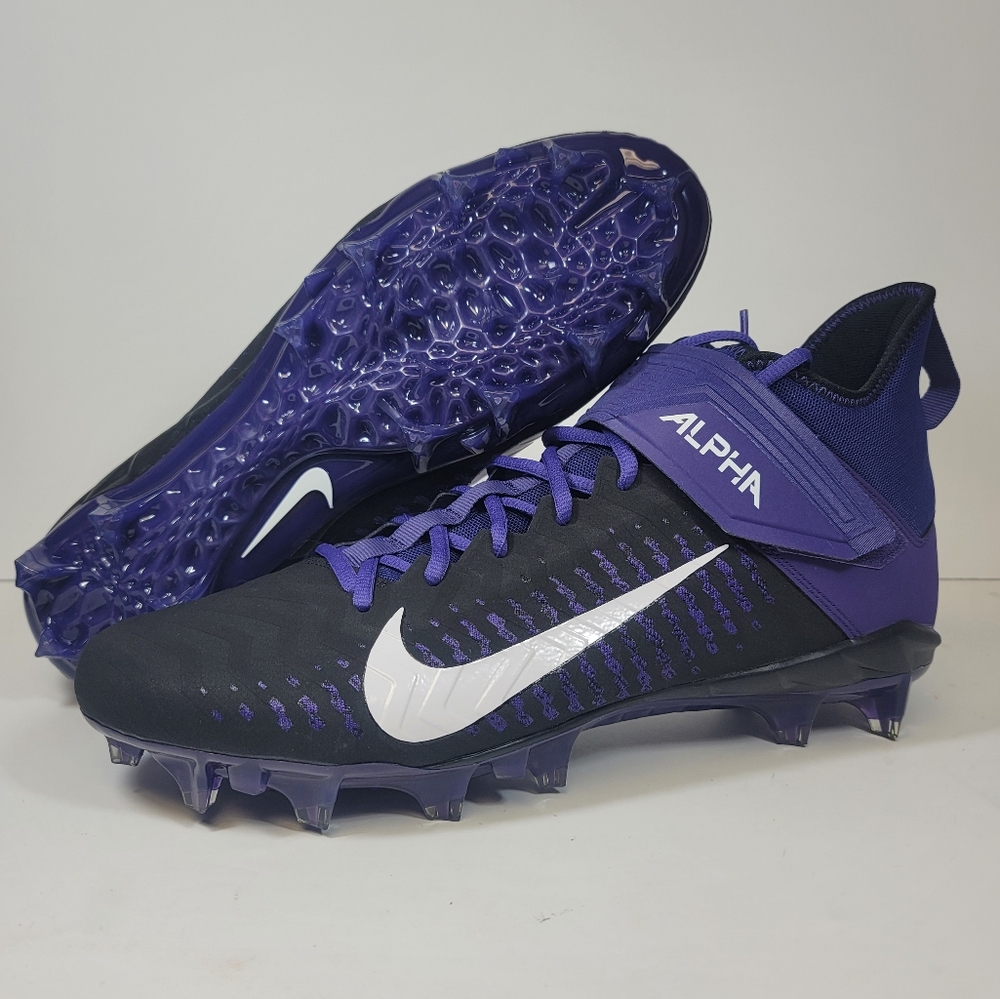 Nike Alpha Menace Pro 2 Mens Size 13 Purple Black TCU Football Cleats BV3945-500